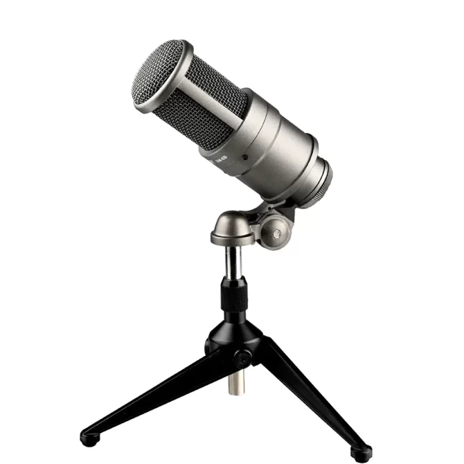 takstar sm-8b-s recording microphone on a tripod