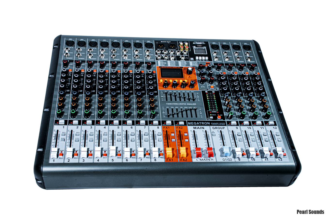 megatron 1202d 12 channel powered mixer