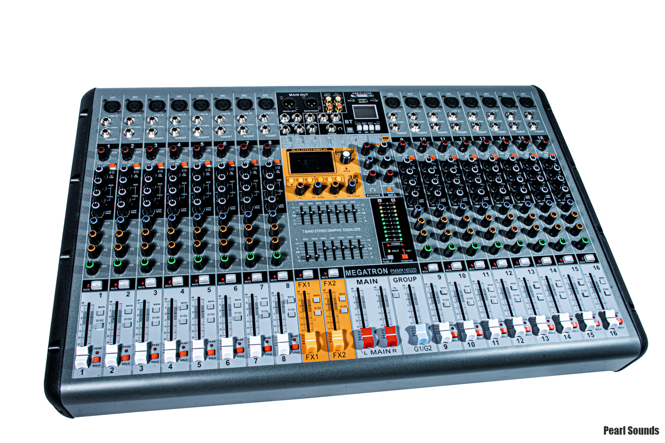 megatron 1602d 16 channel powered mixer